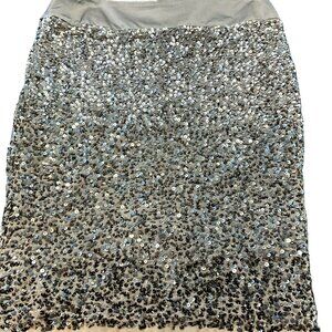 PINKO Ananas Women's Silver Sequin Skirt- Made in Italy- Size 44